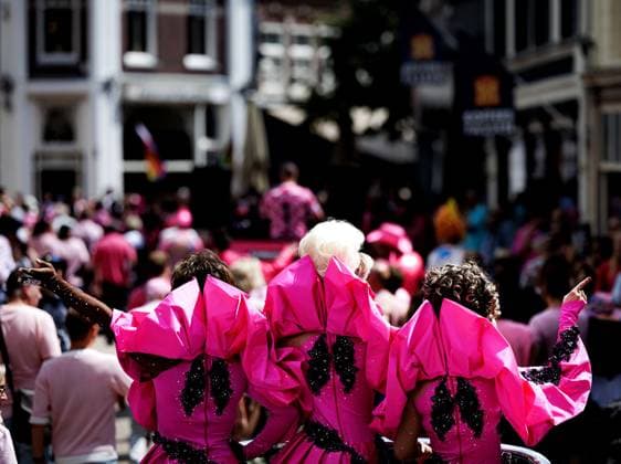 TILBURG - Participants during a Pride Walk from Tilburg station towards the Tilburg Fair for the traditional Pink Monday. During this day, equality, inclusion, and acceptance are celebrated with a large fair. RAMON VAN FLYMEN ANP netherlands out - belgium out  Copyright: xx x563922618x originalFilename: 563922618.jpg