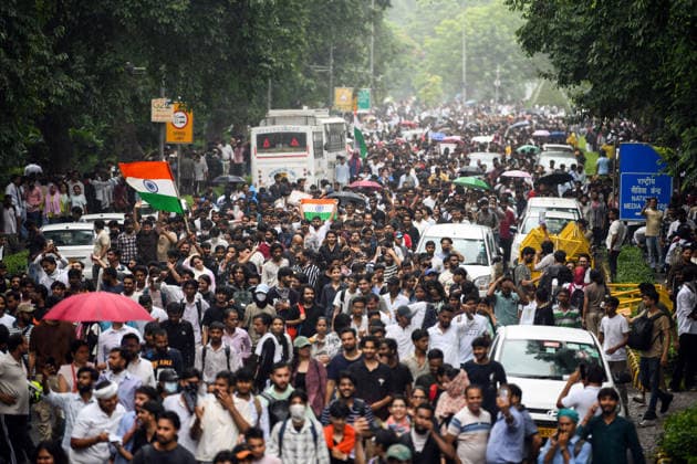 Protesters gather in masses to participate in CJP protest New Delhi, Jul 20 (ANI): Protesters gather in masses to participate in the protest by Cockroach Janta Party near Jantar Mantar, in New Delhi on Monday. New Delhi Delhi India Copyright: xANIx ANI_20260720541