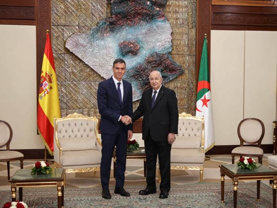 RECORD DATE NOT STATED Spanish PM Visits Algerian President in Algiers - Algeria Algerian President Abdelmadjid Tebboune (R) receives Spanish Prime Minister Pedro Sanchez during an official visit in Algiers, Algeria on July 20, 2026, as Sanchez seeks to strengthen bilateral ties. Photo by Algerian Presidency via APP ABACAPRESS.COM Algiers Algeria  Copyright: xAPP ABACAx