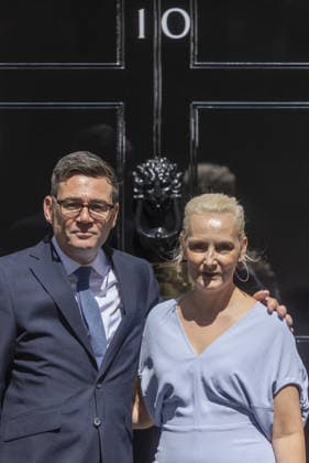 Andy Burnham becomes new UK prime minister LONDON, UK - JULY 20: Britain s new Prime Minister Andy Burnham and his wife Marie-France van Heel pose outside 10 Downing Street in central London after being invited by King Charles III to form a new government, United Kingdom on July 20, 2026. Marcin Nowak Anadolu London United Kingdom. Editorial use only. Please get in touch for any other usage.  Copyright: x2026xAnadoluxMarcinxNowakx