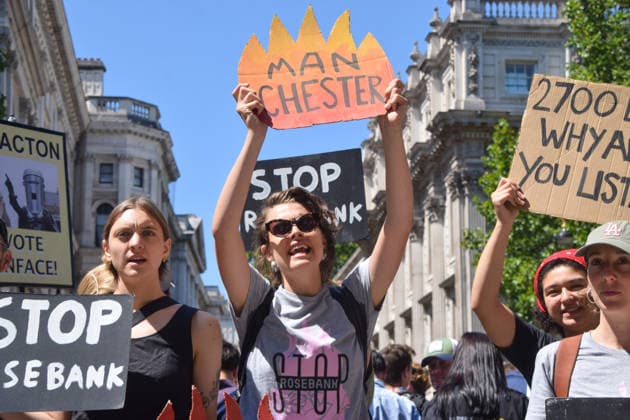 July 20, 2026, London, England, United Kingdom: Climate activists from the group Fossil Free London stage a protest outside Downing Street against Rosebank and other oil and gas projects in the North Sea ahead of the arrival of Andy Burnham, who replaces Keir Starmer as the UK Prime Minister. London United Kingdom - ZUMAv130 20260720_zip_v130_015 Copyright: xVukxValcicx