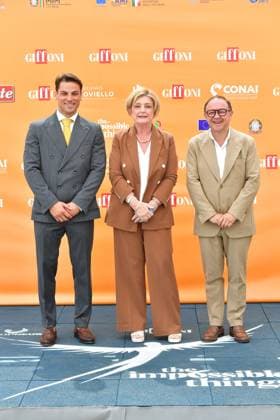 IPA86843135 - Giffoni Vallepiana Giffoni Festival 2026. Pictured: Jacopo Gubitosi, Marina Calderone, Piero Rinaldi  Copyright: xVincenzoxLandix xVincenzoxLandix 86843135