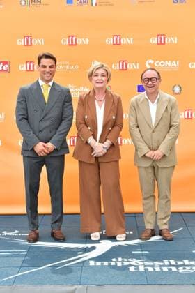 IPA86843138 - Giffoni Vallepiana Giffoni Festival 2026. Pictured: Jacopo Gubitosi, Marina Calderone, Piero Rinaldi  Copyright: xVincenzoxLandix xVincenzoxLandix 86843138
