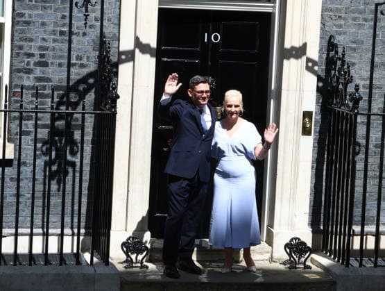 Andy Burnham, the new British Prime Minister Arrives at 10 Downing Street. Andy Burnham posing with his wife Marie-France van Heel outside 10 Downing Street. He is the 59th British Prime Minister of the United Kingdom of Great Britain and Northern Ireland. London, UK, 20 July 2026. London 10 Downing Street UK Copyright: xFredxDuvalx