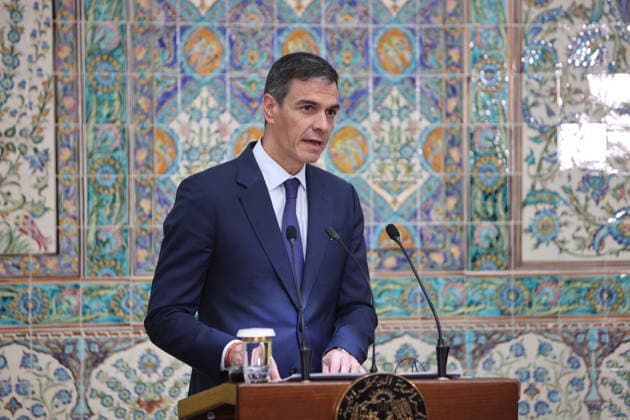 Spanish Prime Minister Pedro Sanchez in Algiers ALGIERS, ALGERIA - JULY 20: Spanish Prime Minister Pedro Sanchez and Algerian President Abdelmadjid Tebboune (not seen) hold a joint press conference during his official visit to the capital Algiers, Algeria on July 20, 2026. Stringer Anadolu Algiers Algeria. Editorial use only. Please get in touch for any other usage.  Copyright: x2026xAnadoluxStringerx
