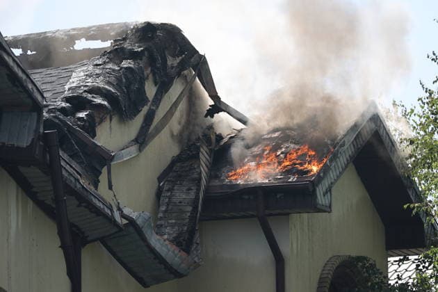 RUSSIA, DONETSK - JULY 20, 2026: A fire at a private residence after a Ukrainian military strike on Kuibyshevsky neighbourhood. Dmitry Yagodkin TASS  95262628
