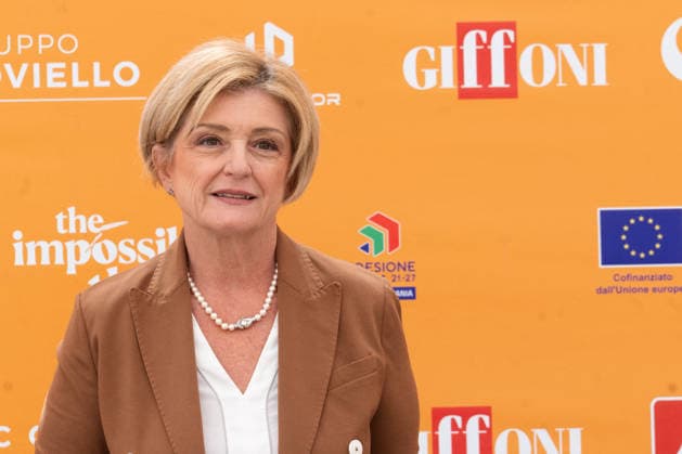 56th Giffoni Film Festival - Photocall Marina Calderone Marina Calderone, Minister of Labor and Social Policies of the Italian Republic, gave a photocall during the 56th edition of the Giffoni Film Festival. Giffoni Valle Piana on July 20, 2026. Photo by Andrea Bracaglia ABACAPRESS.COM Giffoni Valle Piana Italy Italy  Copyright: xBracagliaxAndrea ABACAx