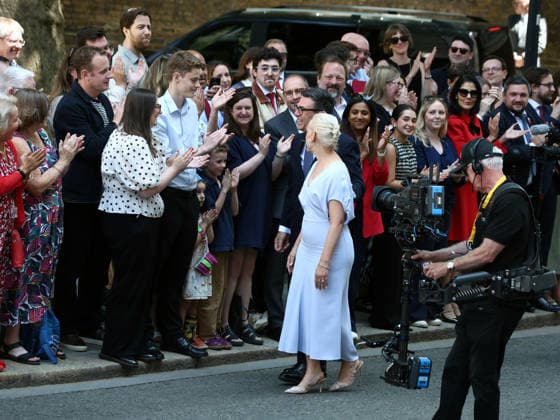 July 20, 2026, London, United Kingdom: New Prime Minister and Leader of the Labour Party Andy Burnham and wife Marie France van Heel greet supporters as they arrive at Downing Street. London United Kingdom - ZUMAs197 20260720_aaa_s197_086 Copyright: xFredxDuvalx