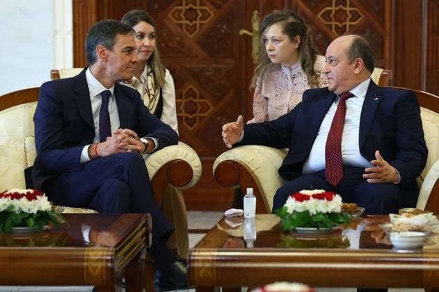 Algerian Prime Minister Sifi Ghrieb receives Spanish Prime Minister Pedro Sanchez during an official visit in Algiers, Algeria on July 20, 2026. Cordon Press  FERNANDOxCALVO