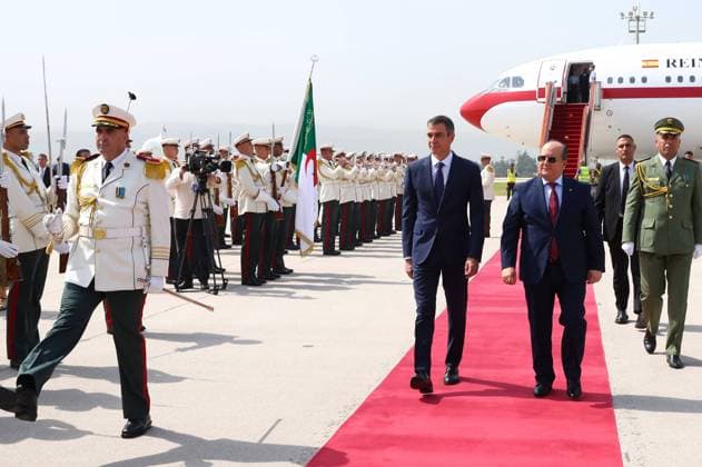 Algerian Prime Minister Sifi Ghrieb receives Spanish Prime Minister Pedro Sanchez during an official visit in Algiers, Algeria on July 20, 2026. Cordon Press  FERNANDOxCALVO