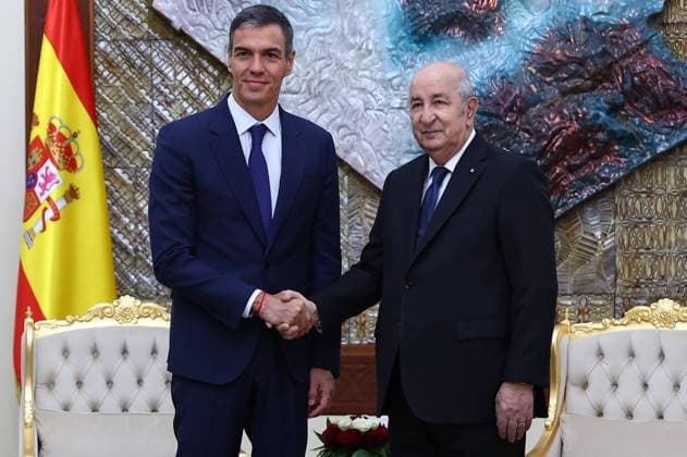 Algerian Prime Minister Sifi Ghrieb receives Spanish Prime Minister Pedro Sanchez during an official visit in Algiers, Algeria on July 20, 2026. Cordon Press  FERNANDOxCALVO
