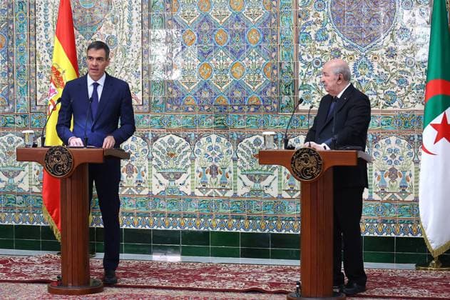 Algerian Prime Minister Sifi Ghrieb receives Spanish Prime Minister Pedro Sanchez during an official visit in Algiers, Algeria on July 20, 2026. Cordon Press  FERNANDOxCALVO