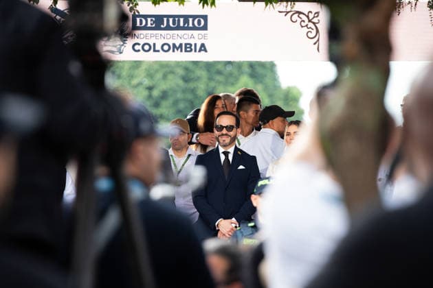 July 20, 2026, Medellin, Antioquia, Colombia: Colombia s president-elect Abelardo De la Espriella takes part during the Independence Day of Colombia military parade in Medellin, Colombia on July 20, 2026. Medellin Colombia - ZUMAvp1_ 20260720_zia_vp1_010 Copyright: xCamiloxMorenox