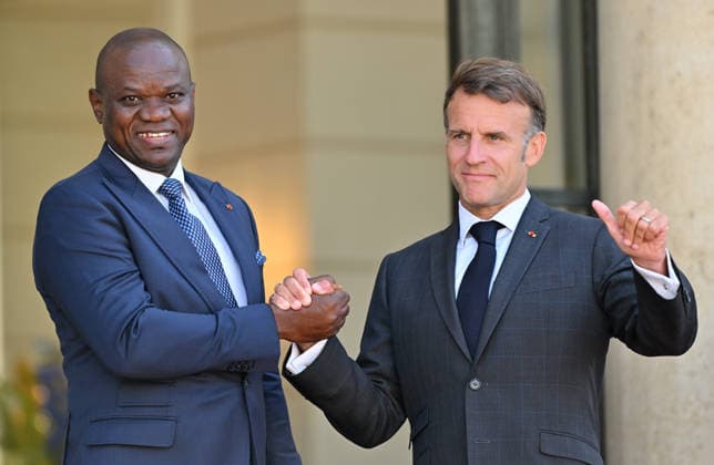Emmanuel Macron - Brice Oligui Nguema meeting in Paris PARIS, FRANCE - JULY 20: French President Emmanuel Macron (R) and Brice Oligui Nguema (L), President of Gabon pose for a photo ahead of their meeting at the Elysee Presidential Palace in Paris, France on July 20, 2026. Mustafa Yalcin Anadolu Paris France. Editorial use only. Please get in touch for any other usage.  Copyright: x2026xAnadoluxMustafaxYalcinx