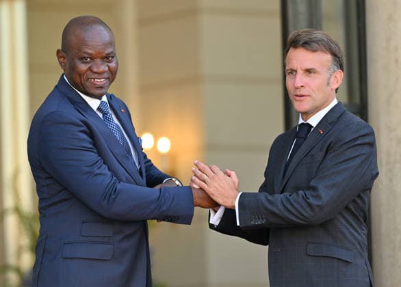 Emmanuel Macron - Brice Oligui Nguema meeting in Paris PARIS, FRANCE - JULY 20: French President Emmanuel Macron (R) and Brice Oligui Nguema (L), President of Gabon pose for a photo ahead of their meeting at the Elysee Presidential Palace in Paris, France on July 20, 2026. Mustafa Yalcin Anadolu Paris France. Editorial use only. Please get in touch for any other usage.  Copyright: x2026xAnadoluxMustafaxYalcinx