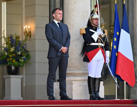 Emmanuel Macron - Brice Oligui Nguema meeting in Paris PARIS, FRANCE - JULY 20: French President Emmanuel Macron (L) awaits Brice Oligui Nguema (not pictured), President of Gabon at the Elysee Presidential Palace in Paris, France on July 20, 2026. Mustafa Yalcin Anadolu Paris France. Editorial use only. Please get in touch for any other usage.  Copyright: x2026xAnadoluxMustafaxYalcinx