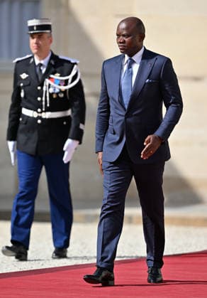 Emmanuel Macron - Brice Oligui Nguema meeting in Paris PARIS, FRANCE - JULY 20: Brice Oligui Nguema (R), President of Gabon, arrives to meet French President Emmanuel Macron (not pictured) at the Elysee Presidential Palace in Paris, France on July 20, 2026. Mustafa Yalcin Anadolu Paris France. Editorial use only. Please get in touch for any other usage.  Copyright: x2026xAnadoluxMustafaxYalcinx