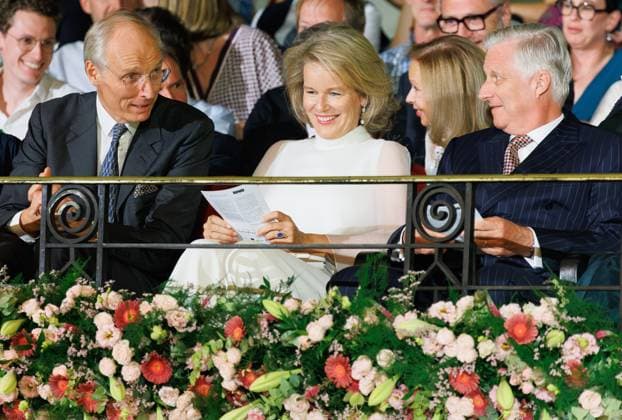 Queen Mathilde of Belgium and King Philippe - Filip of Belgium pictured during a concert on the eve of Belgium s National Day, Monday 20 July 2026 at the Novum theatre in Brussels. This classical music concert is organized by the Queen Elisabeth Competition, in collaboration with the Belgian National Orchestra.  BENOITxDOPPAGNE 181591092