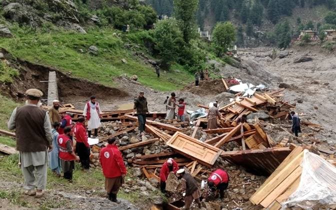 Flash floods kill 20, leave dozens missing in eastern Afghanistan NURISTAN, AFGHANISTAN - JULY 20: A view of damage as rescue members continue searching after severe flash floods struck Afghanistan s eastern Nuristan province on July 19, 2026. At least 20 people were killed and more than 100 remained missing. Afghanistan s National Disaster Management Authority (ANDMA) said more than 80 people were also injured in Parun, the provincial capital, according to the state-run Bakhtar News Agency. Stringer Anadolu Nuristan Afghanistan. Editorial use only. Please get in touch for any other usage.  Copyright: x2026xAnadoluxStringerx