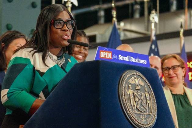 New York, NY- July 20:Mayor Zohran Kwame Mamdani Holds a Press Conference and Announces OPEN for Small Business with The Full Reform Package including 50 Reforms to Support Small Businesses and signs an Executive Order. Speakers Mayor Zohran Kwame Mamdani, Julie Su, Kenny Minaya, Vanessa L. Gibson, and Shanel Thomas-Henryon July 20, 2026 Credit: Camara Porter USA  - ZUMAa123 20260720_zaa_a123_015 Copyright: xAdMediax
