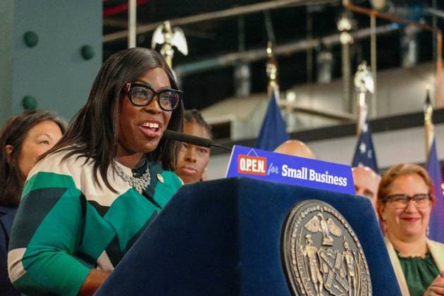 OPEN for Small Business Conference New York, NY- July 20:Mayor Zohran Kwame Mamdani Holds a Press Conference and Announces OPEN for Small Business with The Full Reform Package including 50 Reforms to Support Small Businesses and signs an Executive Order. Speakers Mayor Zohran Kwame Mamdani, Julie Su, Kenny Minaya, Vanessa L. Gibson, and Shanel Thomas-Henryon July 20, 2026 Credit: Camara Porter AdMedia EDITORIAL USE ONLY  Copyright: xx AdMediax admphotosthree006658
