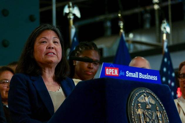 OPEN for Small Business Conference New York, NY- July 20:Mayor Zohran Kwame Mamdani Holds a Press Conference and Announces OPEN for Small Business with The Full Reform Package including 50 Reforms to Support Small Businesses and signs an Executive Order. Speakers Mayor Zohran Kwame Mamdani, Julie Su, Kenny Minaya, Vanessa L. Gibson, and Shanel Thomas-Henryon July 20, 2026 Credit: Camara Porter AdMedia EDITORIAL USE ONLY  Copyright: xx AdMediax admphotosthree006665