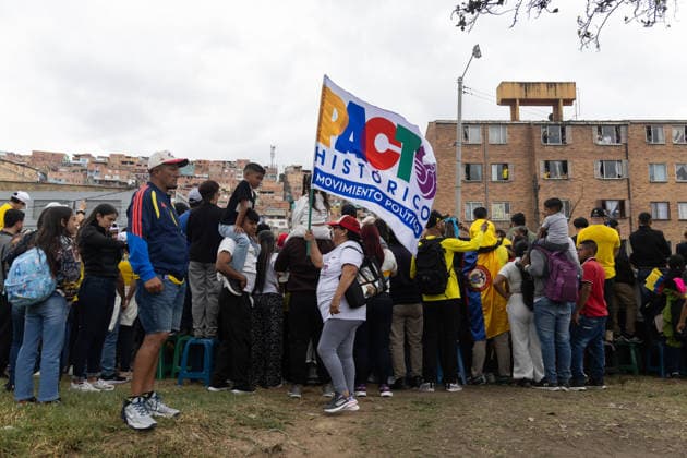 July 20, 2026, Bogota, Bogota D.C, Colombia: A supporter of colombian president Gustavo Petro waves a Historic Pact (Pacto Historico) during the Independence Day of Colombia military parade in Bogota, Colombia on July 20, 2026. Bogota Colombia  - ZUMAvp1_ 20260720_zia_vp1_054 Copyright: xWendyxP.xRomerox