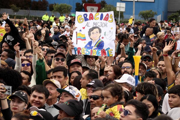 July 20, 2026, Bogota, Bogota D.C, Colombia: Supporters of colombian president Gustavo Petro during the Independence Day of Colombia military parade in Bogota, Colombia on July 20, 2026. Bogota Colombia  - ZUMAvp1_ 20260720_zia_vp1_055 Copyright: xJorgexLondonox