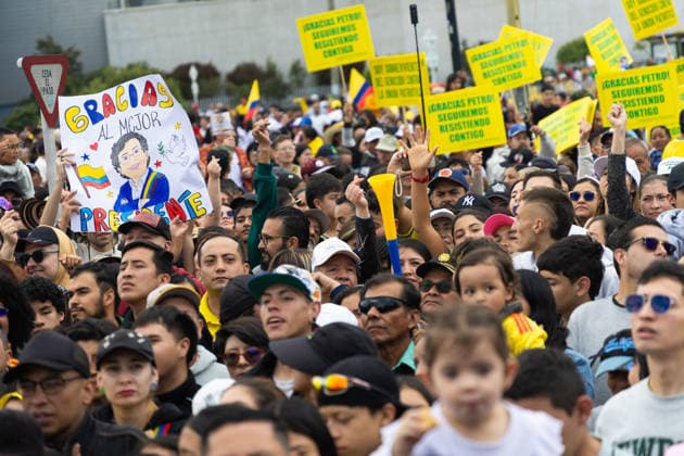 July 20, 2026, Bogota, Bogota D.C, Colombia: Supporters of colombian president Gustavo Petro during the Independence Day of Colombia military parade in Bogota, Colombia on July 20, 2026. Bogota Colombia - ZUMAvp1_ 20260720_zia_vp1_062 Copyright: xWendyxP.xRomerox