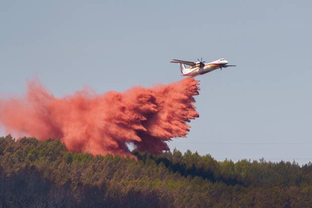 South France suffers from wildfires after another heatwave. France - Les Arcs, 20.07.2026 A French SÃ curitÃ Civile De Havilland Canada Dash 8-400AT (Q400AT) airtanker flies over during the aerial firefighting as wildfires burning near Les Arcs-sur-Argens in southeastern France on Monday. The blaze was one of several wildfires affecting the country during a period of extreme heat, longer lasting drought and strong winds, led to evacuations and a large-scale firefighting response. DÃ partement Var