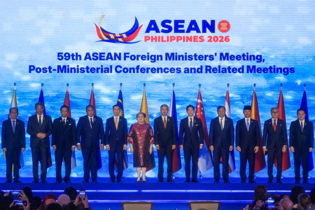 ASEAN Foreign Ministers Meeting 2026 commences in the Philippines METRO MANILA, PHILIPPINES - JULY 21: Foreign Ministers from ASEAN countries pose for a group photo during the opening ceremony for the 59th ASEAN Foreign Ministers Meeting, in Pasay City, Metro Manila, Philippines, on July 21, 2026. The week-long summit, which will last until July 24, gathers foreign ministers and top diplomats from ASEAN member states and major powers, including those from Turkiye, the United States, China, Russia, Japan and several European Union countries to discuss international and regional issues surrounding geopolitical challenges, energy supplies, trade, food, security cooperation as well as Myanmar civil war and the impacts of US-Iran conflict. Danie  Copyright: x2026xAnadoluxDanielxCengx