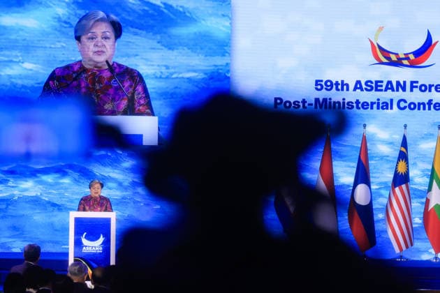 ASEAN Foreign Ministers Meeting 2026 commences in the Philippines METRO MANILA, PHILIPPINES - JULY 21: Philippines Foreign Secretary Theresa Lazaro delivers a remark during the opening ceremony for the 59th ASEAN Foreign Ministers Meeting, in Pasay City, Metro Manila, Philippines, on July 21, 2026. The week-long summit, which will last until July 24, gathers foreign ministers and top diplomats from ASEAN member states and major powers, including those from Turkiye, the United States, China, Russia, Japan and several European Union countries to discuss international and regional issues surrounding geopolitical challenges, energy supplies, trade, food, security cooperation as well as Myanmar civil war and the impacts of US-Iran conflict. Dani  Copyright: x2026xAnadoluxDanielxCengx