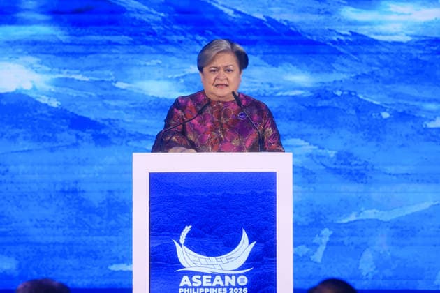 ASEAN Foreign Ministers Meeting 2026 commences in the Philippines METRO MANILA, PHILIPPINES - JULY 21: Philippines Foreign Secretary Theresa Lazaro delivers a remark during the opening ceremony for the 59th ASEAN Foreign Ministers Meeting, in Pasay City, Metro Manila, Philippines, on July 21, 2026. The week-long summit, which will last until July 24, gathers foreign ministers and top diplomats from ASEAN member states and major powers, including those from Turkiye, the United States, China, Russia, Japan and several European Union countries to discuss international and regional issues surrounding geopolitical challenges, energy supplies, trade, food, security cooperation as well as Myanmar civil war and the impacts of US-Iran conflict. Dani  Copyright: x2026xAnadoluxDanielxCengx