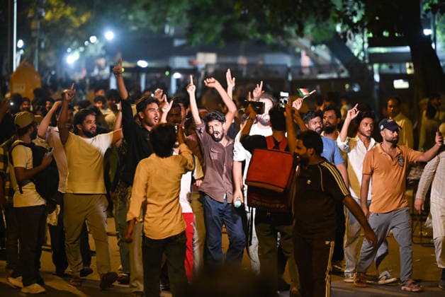 NEW DELHI, INDIA - JULY 20: Supporters of the Cockroach Janta Party (CJP) raise slogans at Jantar Mantar ahead of a protest march towards Parliament on July 20, 2026 in New Delhi, India. Thousands of supporters gathered at the protest site before the march, voicing their demands amid heightened security arrangements and extensive barricading in the national capital. (Photo by Sanchit Khanna Hindustan Times) Cockroach Janata Party Protest March To Parliament