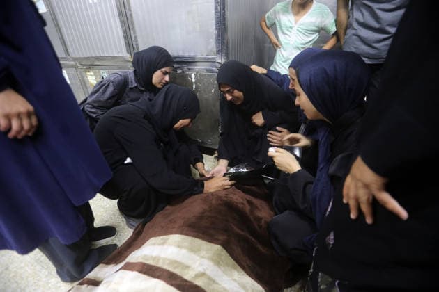 Mourners bid farewell to six members of al-Masri family Mourners bid farewell to the bodies of Firas al-Masri, his wife, and their four children after they were killed in an Israeli airstrike that targeted a house belonging to the al-Masri family on al-Thalathini Street in Gaza City, on July 21, 2026. Photo by Bilal Osama apaimages Gaza city Gaza Strip Palestinian Territory 210726_Gaza_BO_01(25) Copyright: xapaimagesxBilalxOsamax xapaimagesx