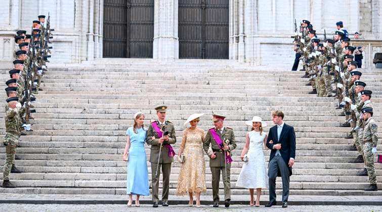 Te Deum for the national Day 2026 BRUSSELS, BELGIUM - JULY 21 : King Philippe, Queen Mathilde, Princess Elisabeth, Princess Eleonore, Prince Gabriel and Prince Emmanuel attend the Te Deum organised for the national Day 2025 at the St Michael and St Gudula on July 21, 2026 in Brussels, Belgium, 21 07 2026 Brussels Belgium  Copyright: xDidierxLebrunx