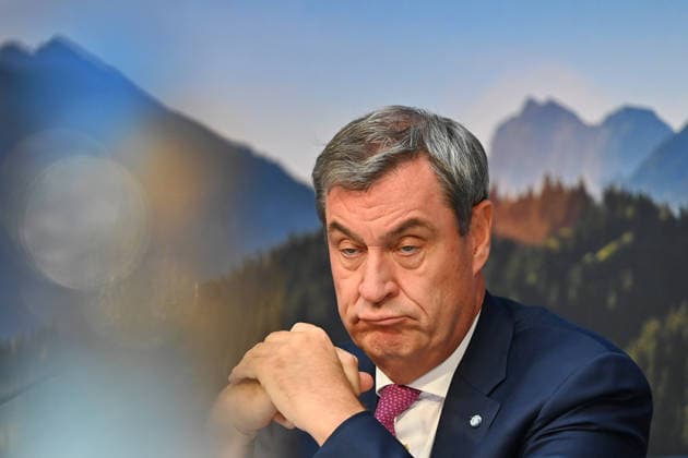 Markus SOEDER (Ministerpraesident Bayern und CSU Vorsitzender), Einzelbild,angeschnittenes Einzelmotiv,Portraet,Portrait,Porträt. Pressekonferenz der Bayerischen Staatsregierung nach Kabinettssitzung am 21.07.2026 im Prinz Carl Palais in Muenchen. *** Markus SOEDER, Minister-President of Bavaria and CSU Chairman, single image, cropped close-up, portrait, press conference of the Bavarian State Government following the cabinet meeting on July 21, 2026, at the Prinz Carl Palais in Munich