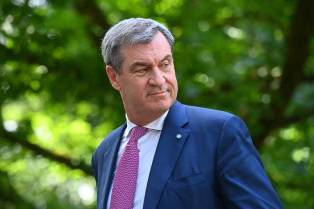Ankunft Markus SOEDER (Ministerpraesident Bayern und CSU Vorsitzender), Einzelbild,angeschnittenes Einzelmotiv,Portraet,Portrait,Porträt. Pressekonferenz der Bayerischen Staatsregierung nach Kabinettssitzung am 21.07.2026 im Prinz Carl Palais in Muenchen. *** Arrival of Markus SOEDER, Minister-President of Bavaria and CSU Chairman; single image, cropped close-up, portrait; press conference of the Bavarian State Government following the cabinet meeting on July 21, 2026, at the Prinz Carl Palais in Munich