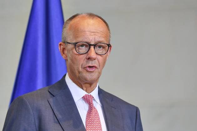 Berlin, Deutschland, 21.07.2026: Bundeskanzleramt: Empfang des Präsidenten Aserbaidschans: Bundeskanzler Friedrich Merz (CDU) gibt ein Pressestatement *** Berlin, Germany, July 21, 2026; Federal Chancellery: Reception for the President of Azerbaijan; Federal Chancellor Friedrich Merz (CDU) issues a press statement Copyright: xdtsxNachrichtenagenturx dts_128175