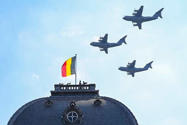 Military and civilian parade for the national Day 2026 BRUSSELS, BELGIUM - JULY 21 : A-400M airplanes attend the military and civilian parade for the national Day 2026 on July 21, 2026 in Brussels, Belgium, 21 07 2026 Brussels Belgium  Copyright: xDidierxLebrunx