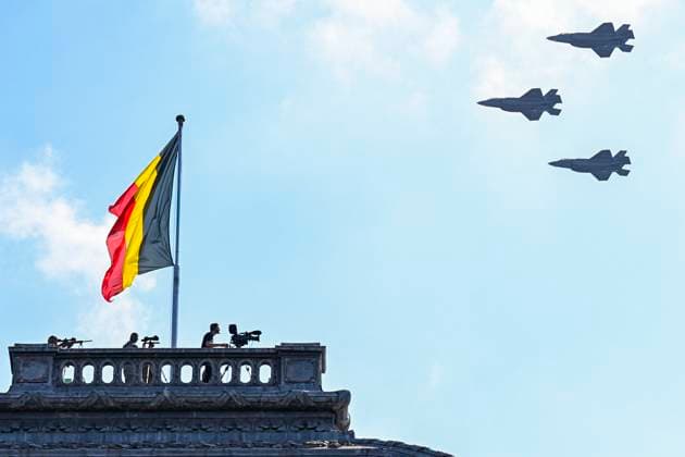 Military and civilian parade for the national Day 2026 BRUSSELS, BELGIUM - JULY 21 : F-35 airplane attend the military and civilian parade for the national Day 2026 on July 21, 2026 in Brussels, Belgium, 21 07 2026 Brussels Belgium  Copyright: xDidierxLebrunx
