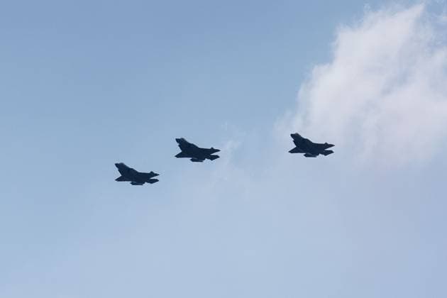 F-35 pictured in action during the military and civilian parade on the Belgian National Day, in Brussels, Tuesday 21 July 2026. This parade pays tribute to our Belgium s security and emergency services, such as the army, police, fire brigade or civil protection. MARIUS BURGELMAN  MariusxBurgelman 181679532