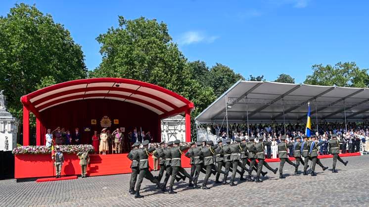 Military and civilian parade for the national Day 2026 BRUSSELS, BELGIUM - JULY 21 : Ukrainian regiment attend the military and civilian parade for the national Day 2026 on July 21, 2026 in Brussels, Belgium, 21 07 2026 Brussels Belgium  Copyright: xDidierxLebrunx