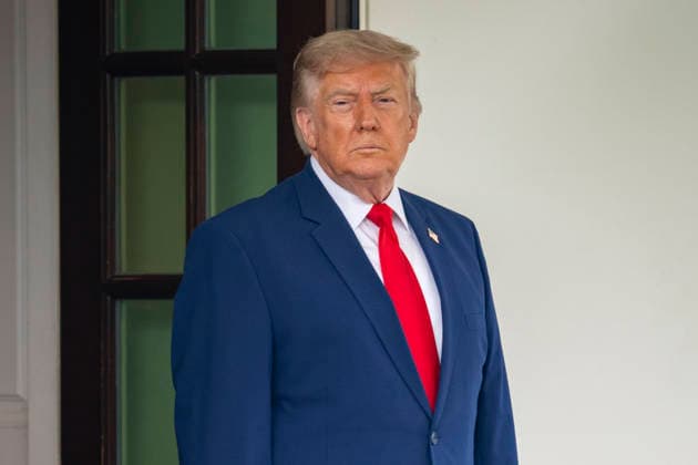 President Donald Trump prepares to greet the President of Lebanon Joseph Aoun outside the West Wing of the White House in Washington, DC on Tuesday, July 21, 2026.  WAP20260721301 BONNIExCASH