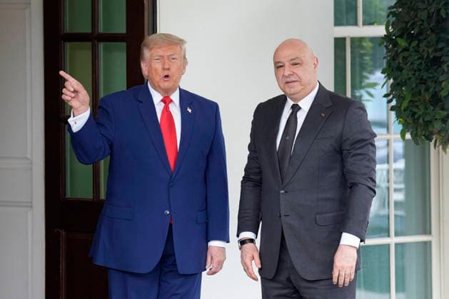 Donald Trump welcomes Joseph Aoun - Washington US President Donald Trump greets Lebanese President Joseph Aoun before their meeting at to the White House in Washington on July 21, 2026. Photo by Yuri Gripas ABACAPRESS.COM Washington DC United States  Copyright: xGripasxYuri ABACAx