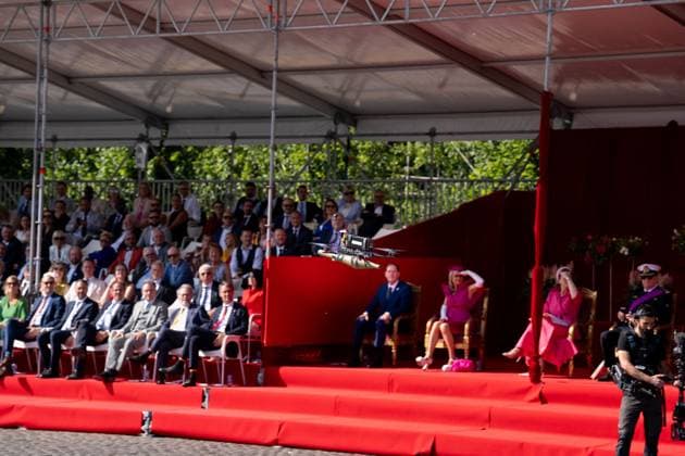 drones pictured in action during the military and civilian parade on the Belgian National Day, in Brussels, Tuesday 21 July 2026. This parade pays tribute to our Belgium s security and emergency services, such as the army, police, fire brigade or civil protection. MARIUS BURGELMAN  MariusxBurgelman 181680226