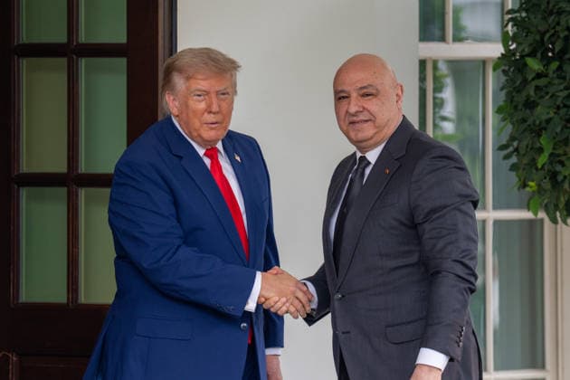 July 21, 2026, Washington, Dc, United States: US President Donald Trump welcomes Lebanese President Joseph Aoun upon his arrival at the West Wing of the White House in Washington, D.C., on July 21, 2026. Washington United States  - ZUMAl312 20260721_znp_l312_009 Copyright: xAndrewxLeydenx