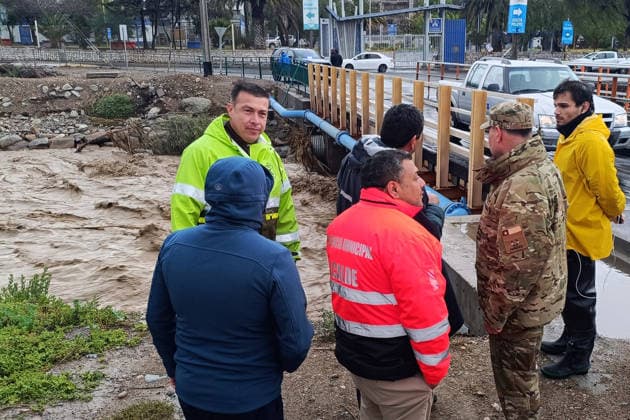 Vallenar, July 21, 2026: A general view of the Ananuca Bridge over the Huasco River in Vallenar amid the emergency caused by the weather front. Claudio Lopez, Aton Chile, Vallenar, Chile. Aton 1174343  Copyright: CLAUDIOxLOPEZ ATONxCHILE