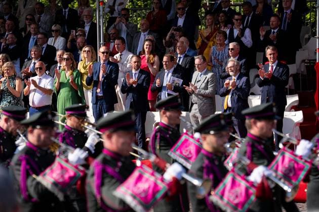 Belgium Ministers pictured during the military and civilian parade on the Belgian National Day, in Brussels, Tuesday 21 July 2026. This parade pays tribute to our Belgium s security and emergency services, such as the army, police, fire brigade or civil protection. MARIUS BURGELMAN  MariusxBurgelman 181686030
