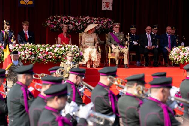 Belgium royal family pictured during the military and civilian parade on the Belgian National Day, in Brussels, Tuesday 21 July 2026. This parade pays tribute to our Belgium s security and emergency services, such as the army, police, fire brigade or civil protection. MARIUS BURGELMAN  MariusxBurgelman 181686046